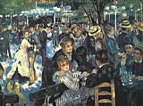 Pierre Auguste Renoir Canvas Paintings - The Ball at the Moulin de la Galette
